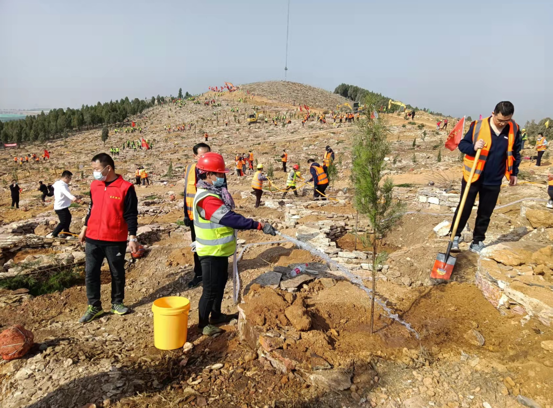 绿染大地满眼春 ——济宁市“万名干部绿化荒山”暨义务植树活动侧记